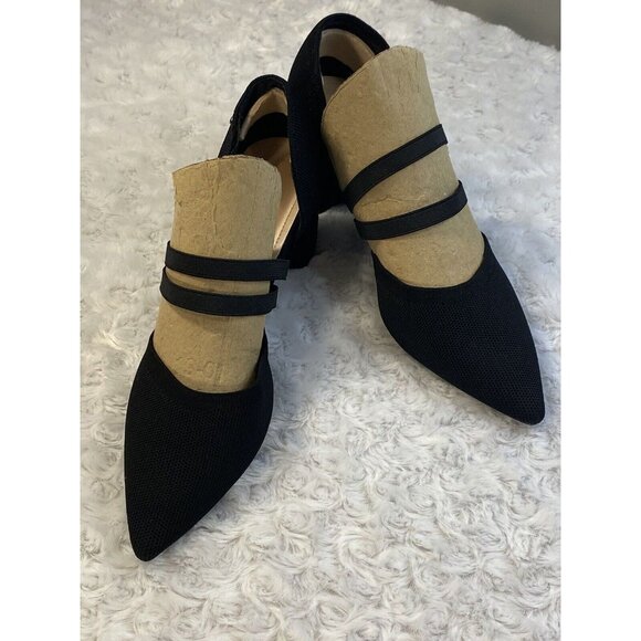 Cuccoo Sock Heels Pointed Toes Size 40 Black Stunning Block Heel Comfort Stretch - Picture 1 of 8